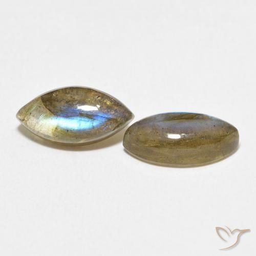 Gemme di Labradorite Multicolore naturale da 4.91 ct, Taglio marquise, Traslucido