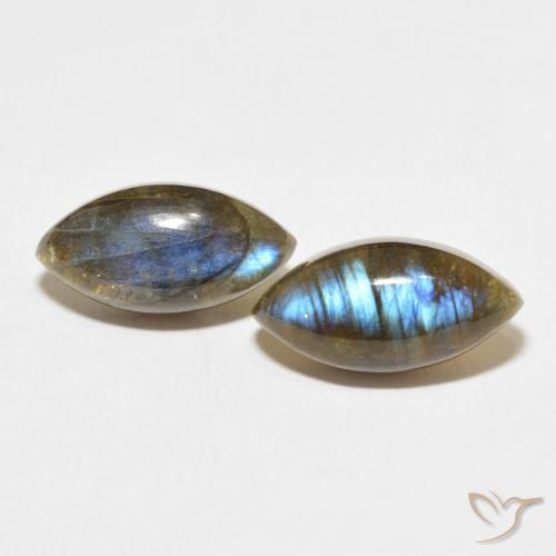 9.99ctw Naturale Multicolore Labradorite, Taglio marquise, Traslucido