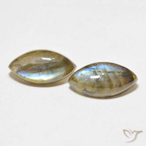 10.36ctw Naturale Multicolore Labradorite, Taglio marquise, Traslucido