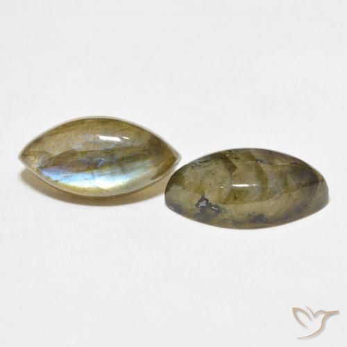 Gemme di Labradorite Multicolore naturale da 10.36 ct, Taglio marquise, Traslucido
