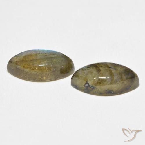 Gemme di Labradorite Multicolore naturale da 10.36 ct, Taglio marquise, Traslucido