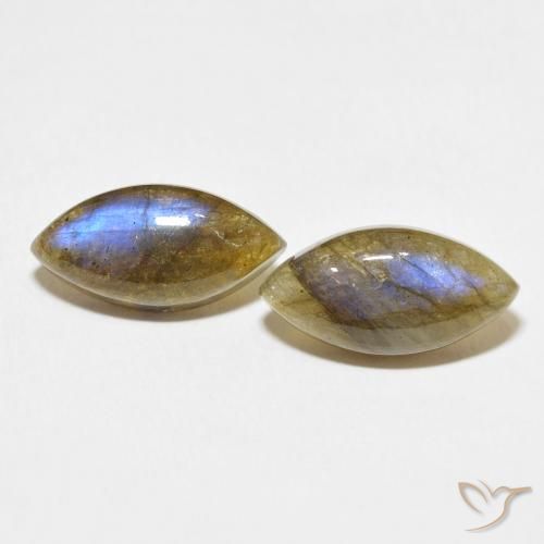 9.23ctw Naturale Multicolore Labradorite, Taglio marquise, Traslucido
