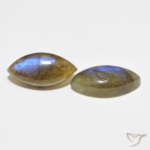 Gemme di Labradorite Multicolore naturale da 9.23 ct, Taglio marquise, Traslucido