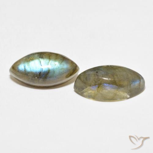 Gemme di Labradorite Multicolore naturale da 10.96 ct, Taglio marquise, Traslucido