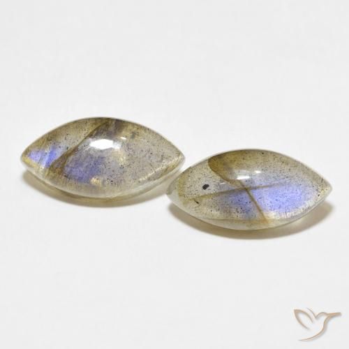 10.02ctw Naturale Multicolore Labradorite, Taglio marquise, Traslucido
