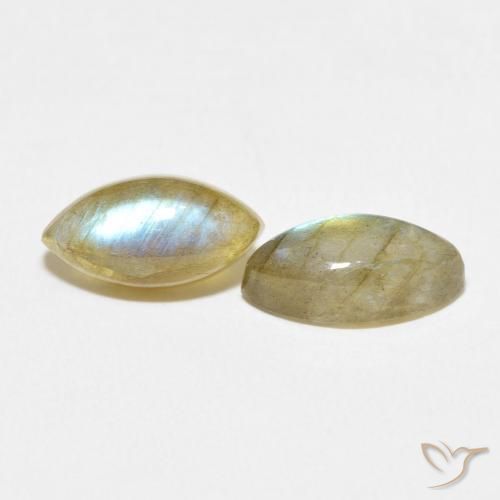 Gemme di Labradorite Multicolore naturale da 4.51 ct, Taglio marquise, Traslucido