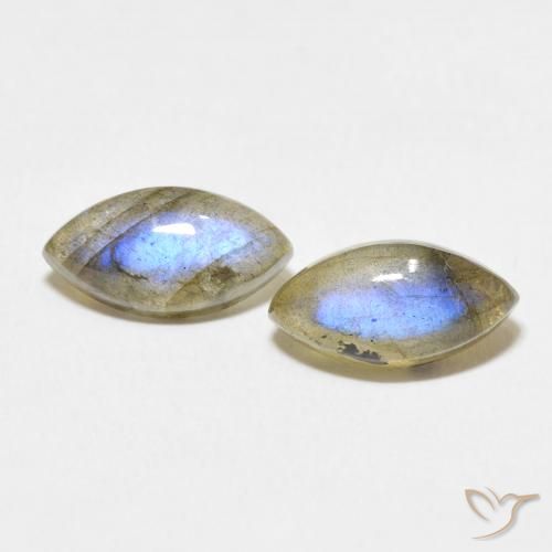 4.70ctw Naturale Multicolore Labradorite, Taglio marquise, Traslucido