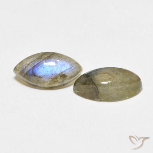 Gemme di Labradorite Multicolore naturale da 4.70 ct, Taglio marquise, Traslucido