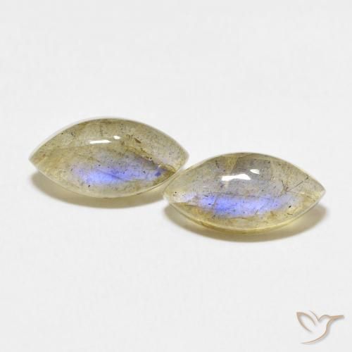 4.96ctw Naturale Multicolore Labradorite, Taglio marquise, Traslucido