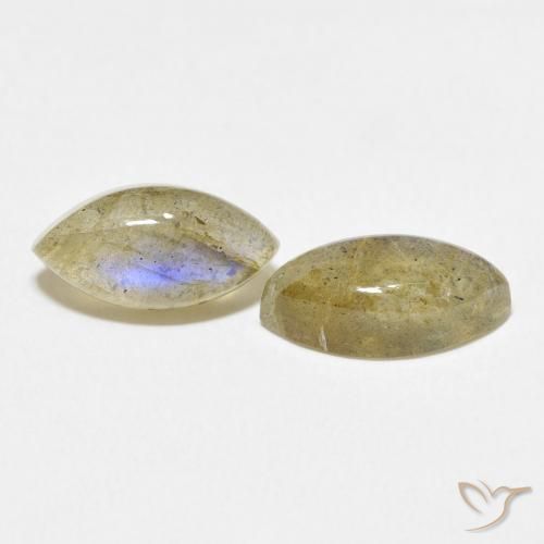 Gemme di Labradorite Multicolore naturale da 4.96 ct, Taglio marquise, Traslucido