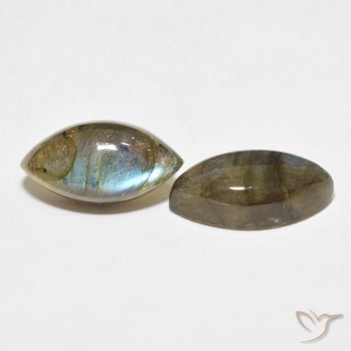 Gemme di Labradorite Multicolore naturale da 10.37 ct, Taglio marquise, Traslucido