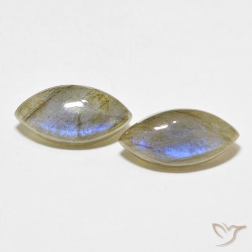 9.66ctw Naturale Multicolore Labradorite, Taglio marquise, Traslucido