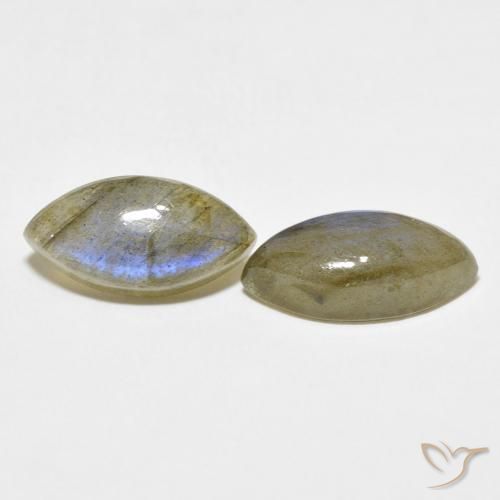 Gemme di Labradorite Multicolore naturale da 9.66 ct, Taglio marquise, Traslucido