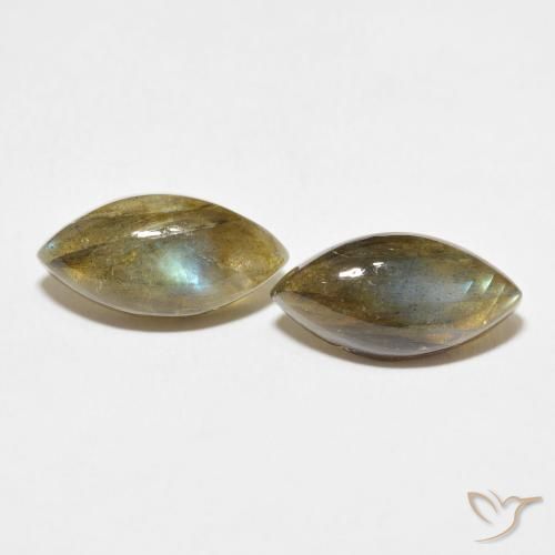 10.36ctw Naturale Multicolore Labradorite, Taglio marquise, Traslucido