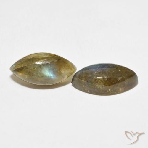 Gemme di Labradorite Multicolore naturale da 10.36 ct, Taglio marquise, Traslucido