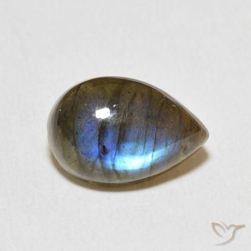 Labradorite Multicolore naturale da 4.07 ct, Forma a pera, Traslucido
