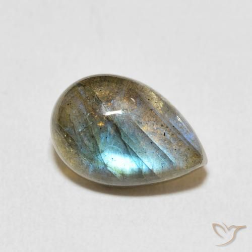 Labradorite Multicolore naturale da 3.93 ct, Forma a pera, Traslucido