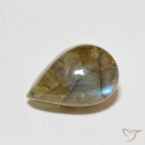 Labradorite Multicolore naturale da 4.17 ct, Forma a pera, Traslucido