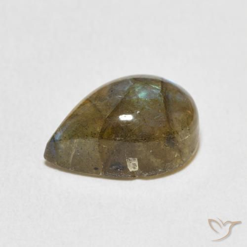 Labradorite Multicolore naturale da 4.17 ct, Forma a pera, Traslucido