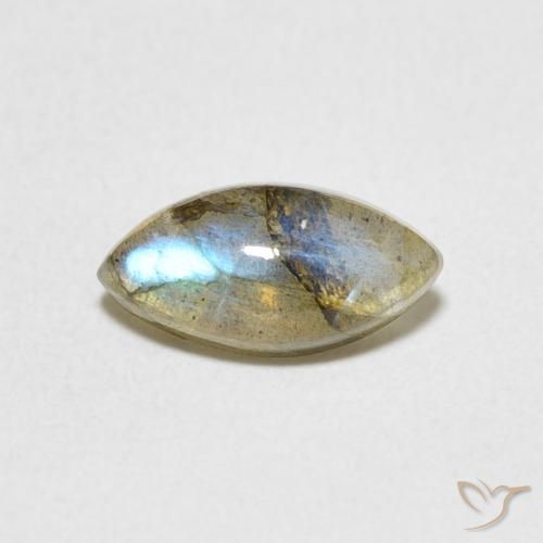 1.29ct Naturale Multicolore Labradorite, Taglio marquise, Traslucido