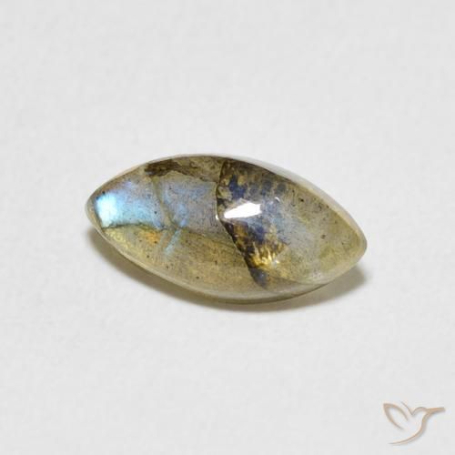 Labradorite Multicolore naturale da 1.29 ct, Taglio marquise, Traslucido