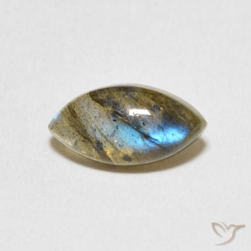 1.37ct Naturale Multicolore Labradorite, Taglio marquise, Traslucido