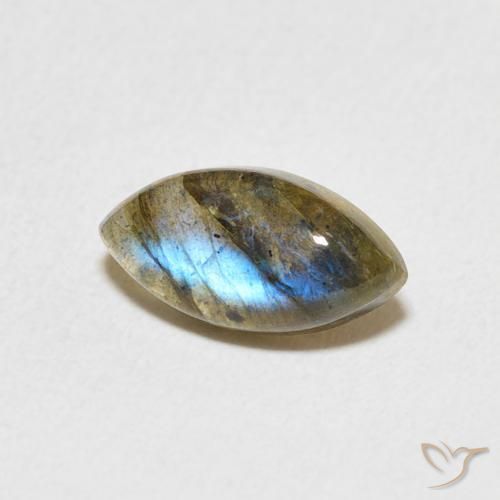 Labradorite Multicolore naturale da 1.37 ct, Taglio marquise, Traslucido