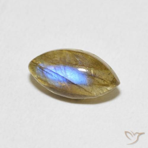 Labradorite Multicolore naturale da 1.44 ct, Taglio marquise, Traslucido