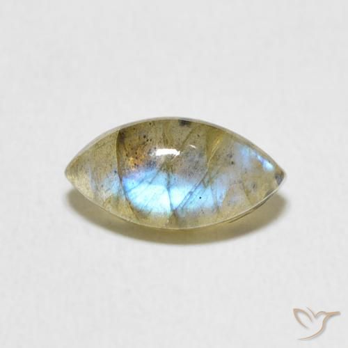 1.59ct Naturale Multicolore Labradorite, Taglio marquise, Traslucido