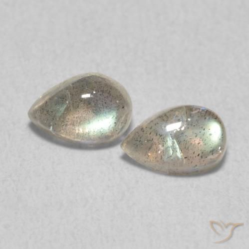 0.87ctw Naturale Multicolore Labradorite, Forma a pera, Traslucido