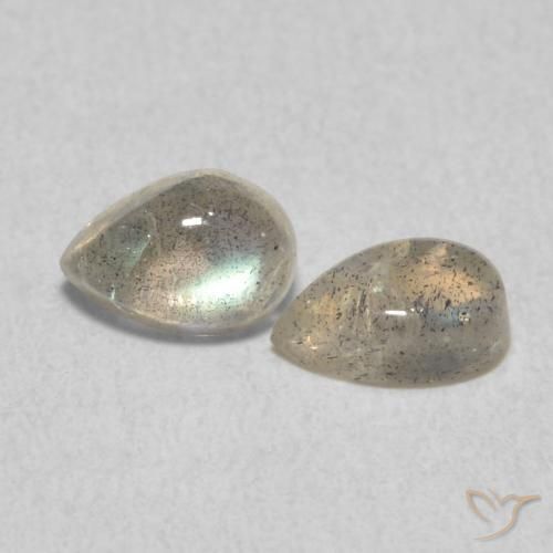 Gemme di Labradorite Multicolore naturale da 0.87 ct, Forma a pera, Traslucido