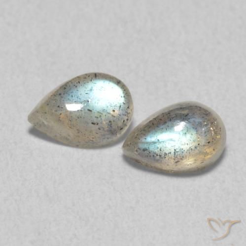 1.07ctw Naturale Multicolore Labradorite, Forma a pera, Traslucido