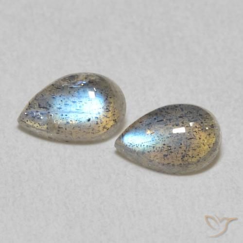 0.92ctw Naturale Multicolore Labradorite, Forma a pera, Traslucido