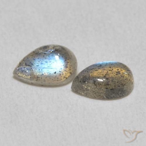 Labradorite naturale multicolore da 0,92 ct, taglio a pera, traslucido