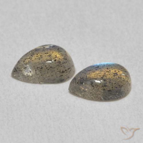 Labradorite naturale multicolore da 0,92 ct, taglio a pera, traslucido