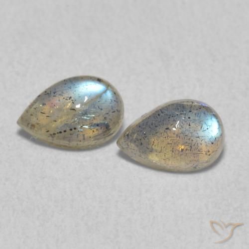0.92ctw Naturale Multicolore Labradorite, Forma a pera, Traslucido