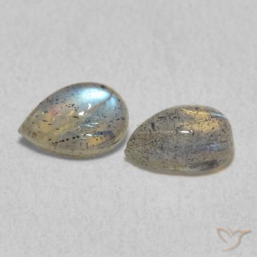 Gemme di Labradorite Multicolore naturale da 0.92 ct, Forma a pera, Traslucido