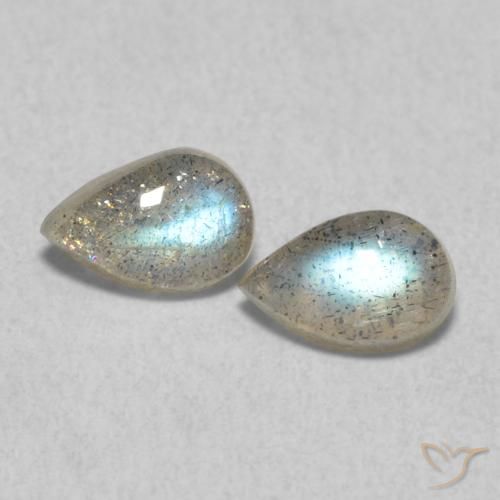 0.83ctw Naturale Multicolore Labradorite, Forma a pera, Traslucido