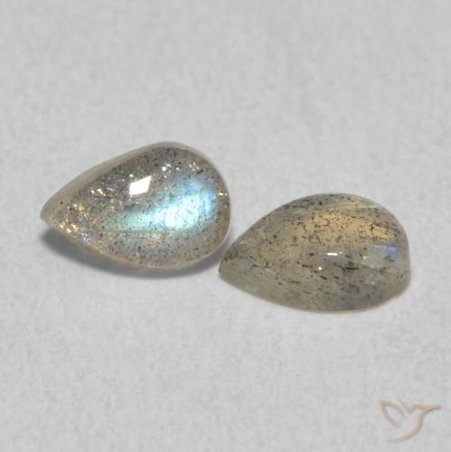 Gemme di Labradorite Multicolore naturale da 0.83 ct, Forma a pera, Traslucido