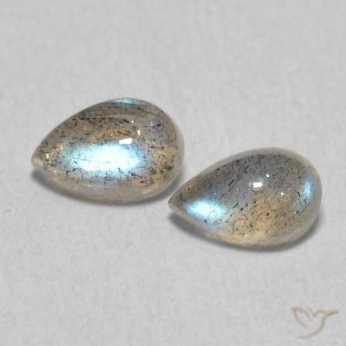 1.02ctw Naturale Multicolore Labradorite, Forma a pera, Traslucido