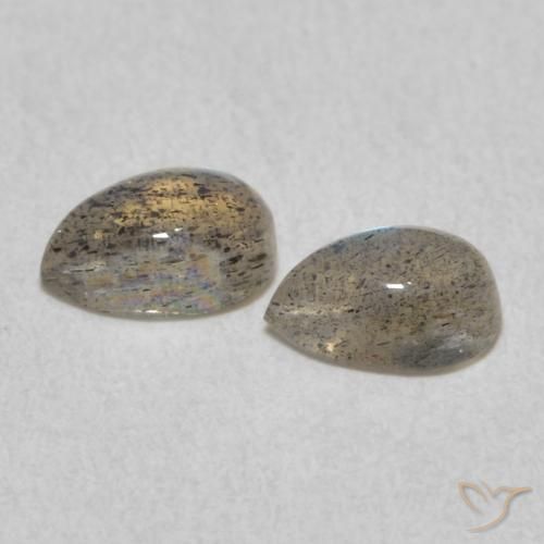 Gemme di Labradorite Multicolore naturale da 1.02 ct, Forma a pera, Traslucido