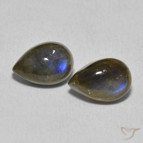4.77ctw Naturale Multicolore Labradorite, Forma a pera, Traslucido