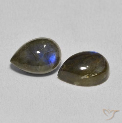 Gemme di Labradorite Multicolore naturale da 4.77 ct, Forma a pera, Traslucido