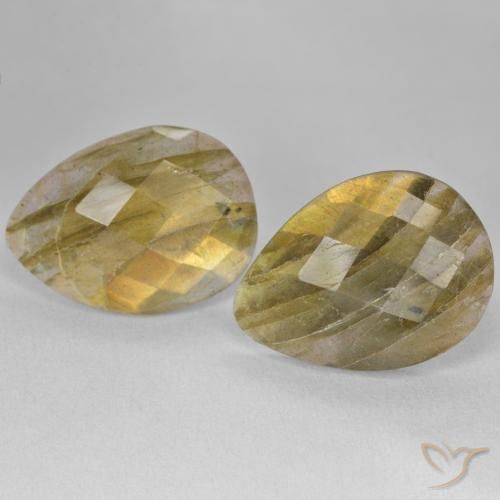 19.06ctw Naturale Multicolore Labradorite, Forma a pera, Traslucido