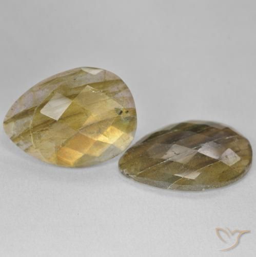 Gemme di Labradorite Multicolore naturale da 19.06 ct, Forma a pera, Traslucido