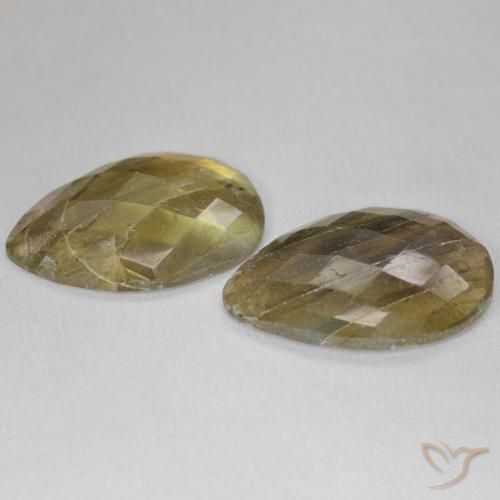 Gemme di Labradorite Multicolore naturale da 19.06 ct, Forma a pera, Traslucido