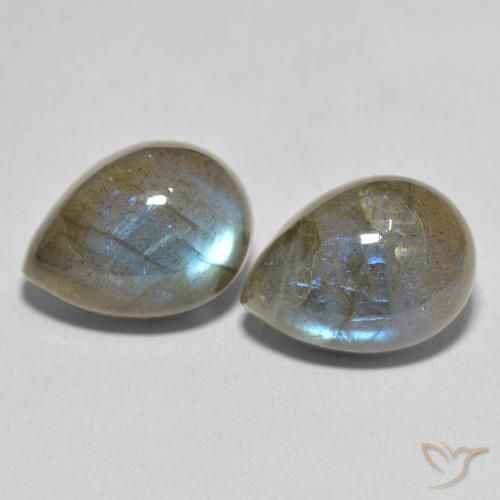 21.36ctw Naturale Multicolore Labradorite, Forma a pera, Traslucido