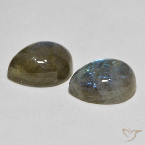 Gemme di Labradorite Multicolore naturale da 21.36 ct, Forma a pera, Traslucido