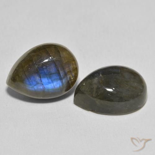 Gemme di Labradorite Multicolore naturale da 20.86 ct, Forma a pera, Traslucido