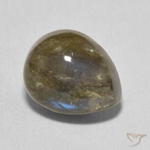 Labradorite Multicolore naturale da 4.07 ct, Forma a pera, Traslucido